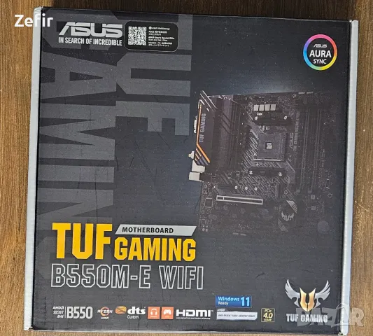 Asus TUF GAMING B550M-E WiFi AM4 дънна платка, снимка 1