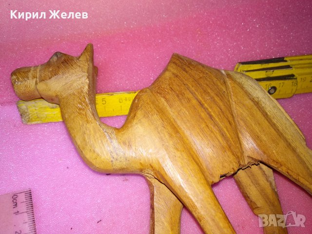 СТАРА ДЕКОРАТИВНА ДЪРВЕНА ФИГУРКА на КАМИЛА РЪЧНА ИЗАБОТКА За КОЛЕКЦИЯ УКРАСА 42843, снимка 7 - Статуетки - 44314272