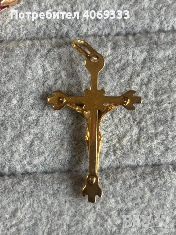 Златен кръст 14 карата 1.79гр, снимка 2 - Колиета, медальони, синджири - 54185001
