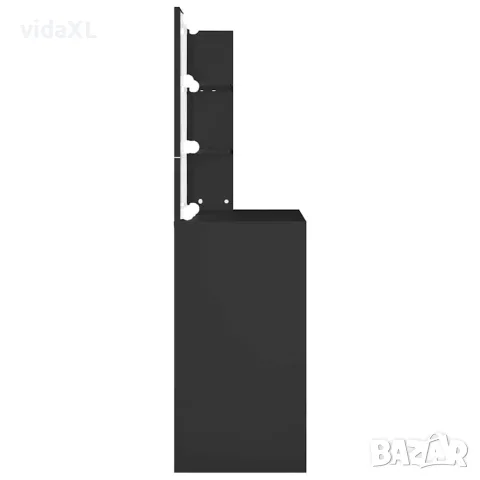 vidaXL Тоалетка с LED, черна, 74,5x40x141 см, снимка 9 - Тоалетки - 56147815