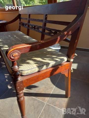 Ретро дървена пейка масив , снимка 2 - Дивани и мека мебел - 38347046