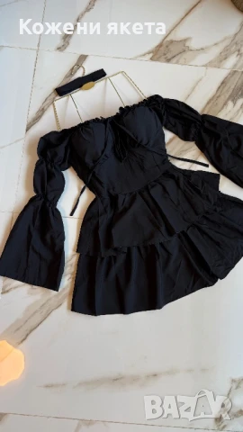 Налични рокли с ръкав и чокър страхотни и удобни, снимка 5 - Рокли - 51200043