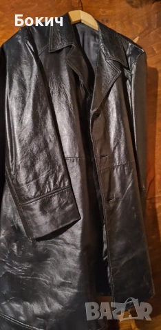 Шлифер от естествена кожа, Размер 46 ХL, Ширина на раменете 52 см.