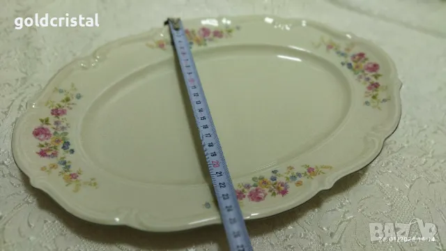 стар немски порцелан плато елипса , снимка 3 - Антикварни и старинни предмети - 48840687
