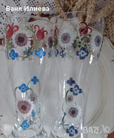 Красиви ръчно декорирани чаши , снимка 6 - Чаши - 48701761