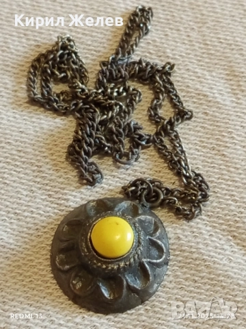 СТАР ЕТНО АРТ БРОНЗОВ МЕДАЛЬОН с БРОНЗИРАНА СТОМАНЕНА ВЕРИЖКА 31369, снимка 9 - Други ценни предмети - 52491689