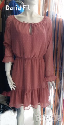 Розова рокля тюл с подплата 4ХЛ/5ХЛ размер , снимка 1 - Рокли - 38928502