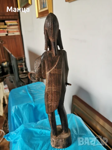 Дървена Африканска фигура, снимка 2 - Антикварни и старинни предмети - 51027264
