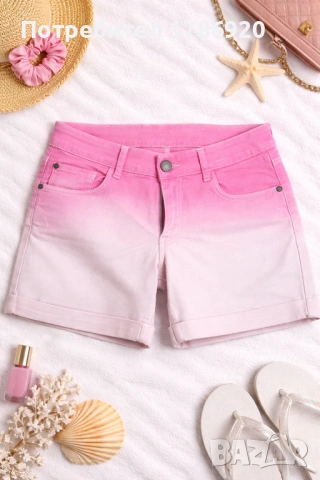 🌸 Дамски къси панталони в розово градиент - лятна нежност! 🌸