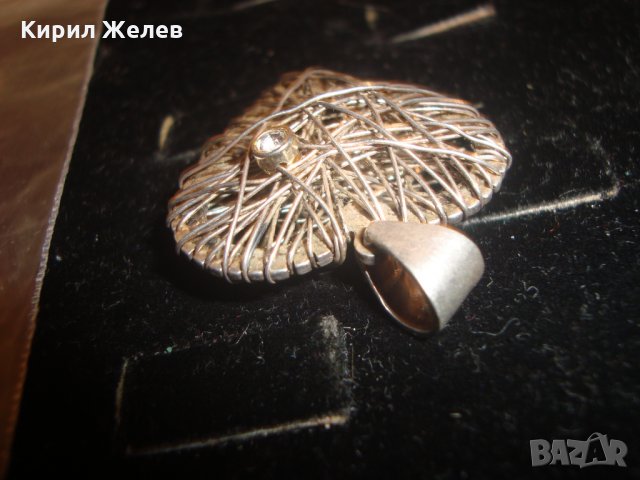 АРТ СЪРЦЕВИДЕН ФИНА РЪЧНА ИЗРАБОТКА МЕДАЛЬОН ПЕНДАНТ СРЕБРО 925 ДИЗАЙНЕРСКИ УНИКАТ 15171, снимка 11 - Колиета, медальони, синджири - 30395006