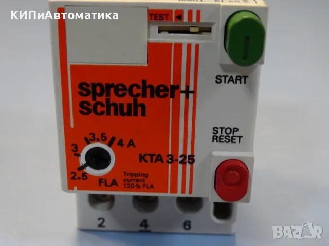 Моторна защита Sprecher+Schuh KTA 3-25 2.5/4A overload relay motor control, снимка 3 - Резервни части за машини - 48546489