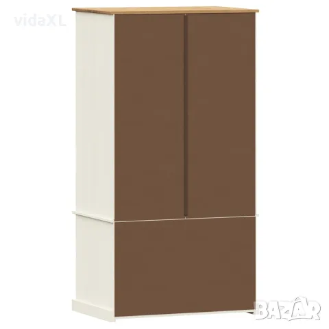 vidaXL Гардероб VIGO, бял, 90x55x170 см, бор масив, снимка 7 - Гардероби - 56147341