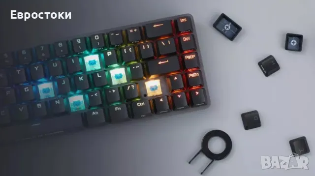 Механична клавиатура ASUS ROG Falchion Ace, USB кабелна RGB клавиатура, механични суичове ROG NX Red, снимка 2 - Клавиатури и мишки - 48695903