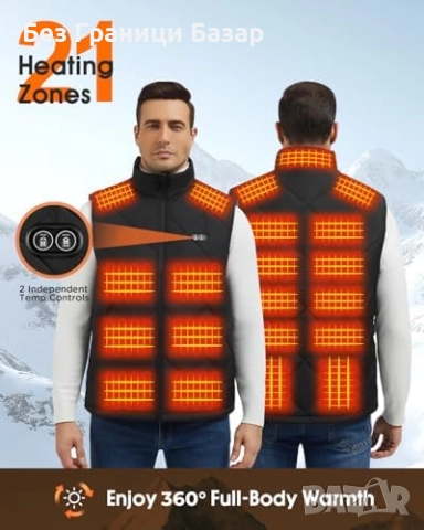 Нов Мъжки отопляем елек 21 зони, 20000mAh батерия, бързо загряване, снимка 3 - Други - 52495560