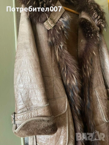 Палто- естествена кожа и гарнитура от лисица , снимка 4 - Палта, манта - 53912677