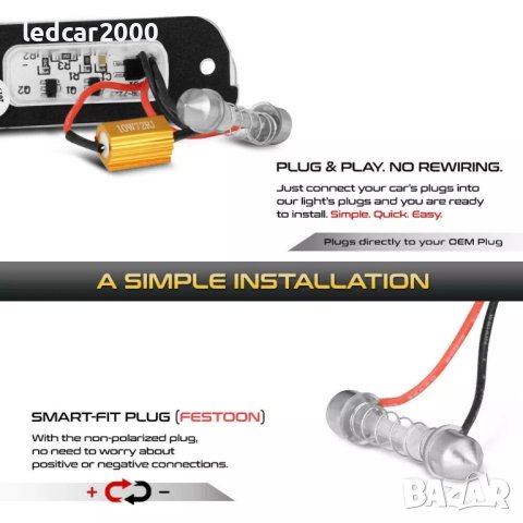 Лед плафони регистрационен номер LED Mercedes - Benz *CANBUS*, снимка 5 - Аксесоари и консумативи - 34152887