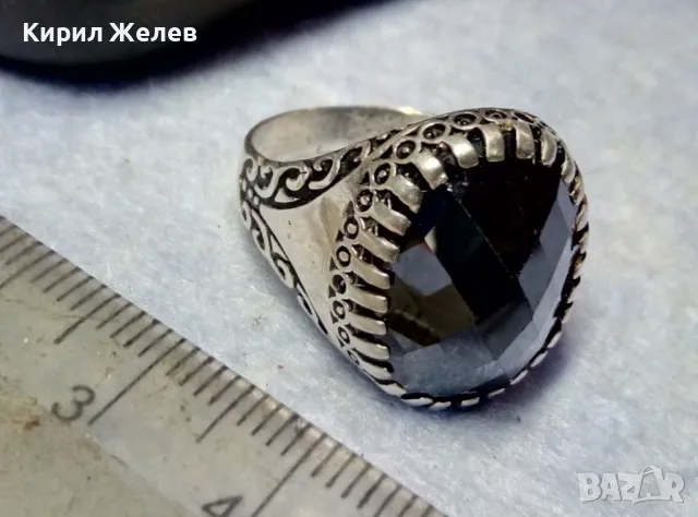 РАЗКОШЕН СКЪПОЦЕНЕН СРЕБЪРЕН ПРЪСТЕН СРЕБРО 925 с ОГРОМЕН БЛЕСТЯЩ ЮВЕЛИРНО ФАСЕТИРАН МАРКАЗИТ 27206, снимка 11 - Пръстени - 49913306