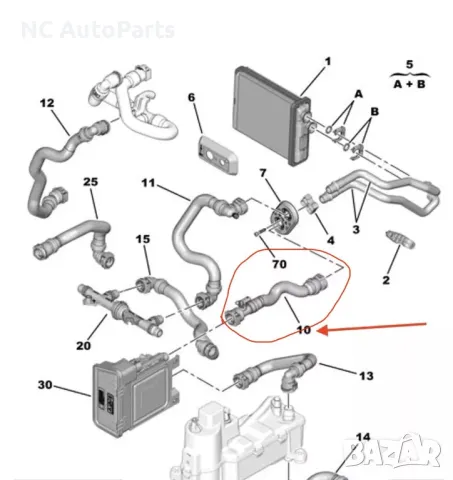 Маркуч Тръба за охладителна течност за Opel Опел Мока Електрик ZKX ZK01 9826459780 2024, снимка 6 - Части - 49084486