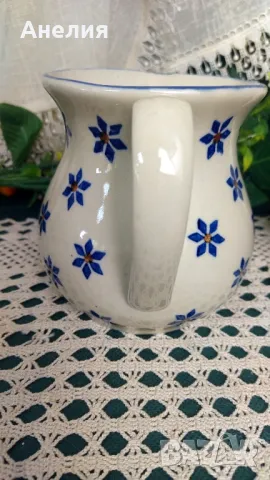 Кана или ваза с кобалтови цветя , снимка 3 - Вази - 50080342