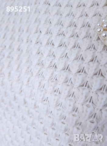 Massimo Dutti Нов Бял Пуловер с ажурна плетка XS, снимка 5 - Блузи с дълъг ръкав и пуловери - 42483997