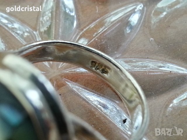 Сребърен пръстен с кралски седеф, снимка 3 - Пръстени - 42759364