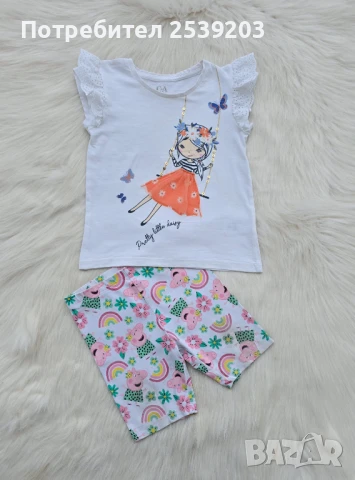 Детска тениска и късо клинче Peppa Pig 3-4 години, снимка 5 - Детски тениски и потници - 50665258