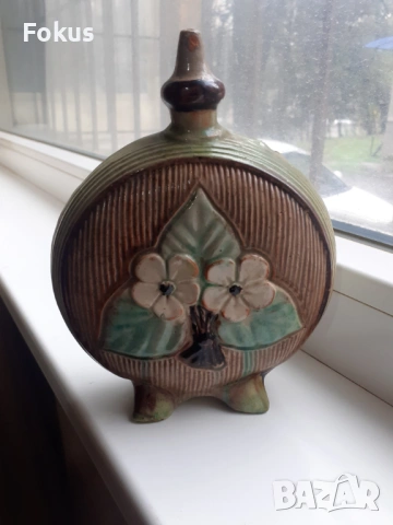 Стар български възрожденски павур керамика бъклица крондир, снимка 2 - Антикварни и старинни предмети - 54070470