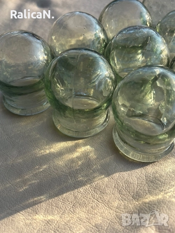 Вендузи стъклени 9бр, снимка 5 - Антикварни и старинни предмети - 52913270