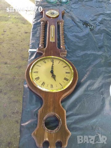 Голяма немска хурка часовник с барометър, снимка 4 - Стенни часовници - 29303804