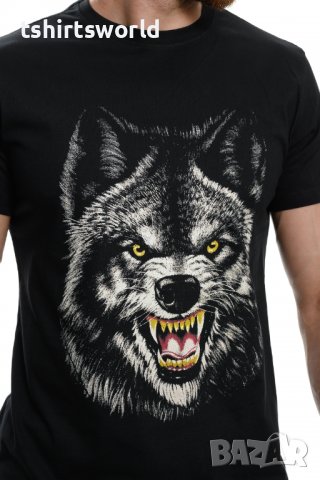 Нова мъжка тениска с дигитален печат Вълк, Серия вълци, снимка 2 - Тениски - 37638890