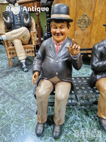 Страхотна антикварна колекционерска фигура статуетка Лоръл и Харди , снимка 10 - Статуетки - 49116884