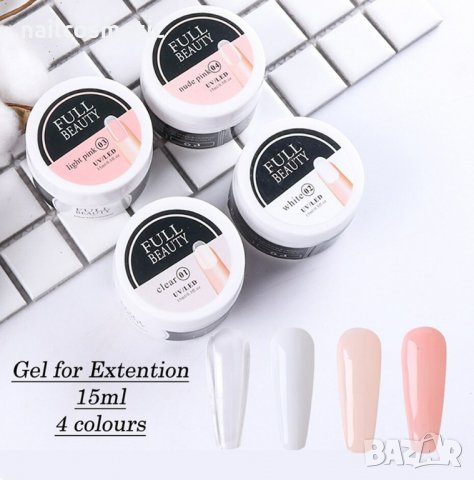 UV&LED ГЕЛ ЗА ИЗГРАЖДАНЕ FULL BEAUTY - 15МЛ, снимка 6 - Продукти за маникюр - 35253954