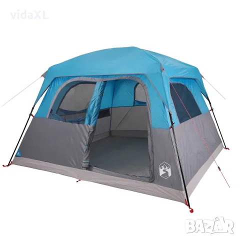 vidaXL Семейна палатка кабина, 6-местна, синя, водоустойчива, снимка 5 - Палатки - 56148310