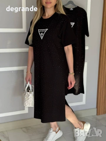 Черна дамска рокля Guess ВИДЕО НА МОДЕЛА , снимка 3 - Рокли - 51347000