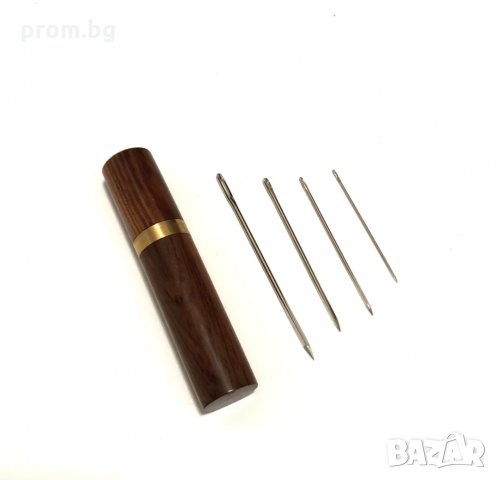  кожарски, сарашки игли в дървена кутия, нови