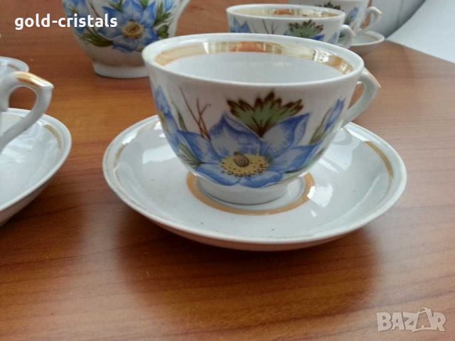  руски сервиз за чай , снимка 2 - Антикварни и старинни предмети - 30720798