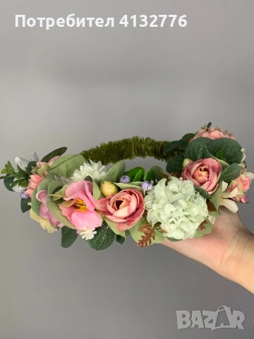 Диадема „Нежност". Красив ръчно изработен венец ., снимка 6 - Аксесоари за коса - 52194601