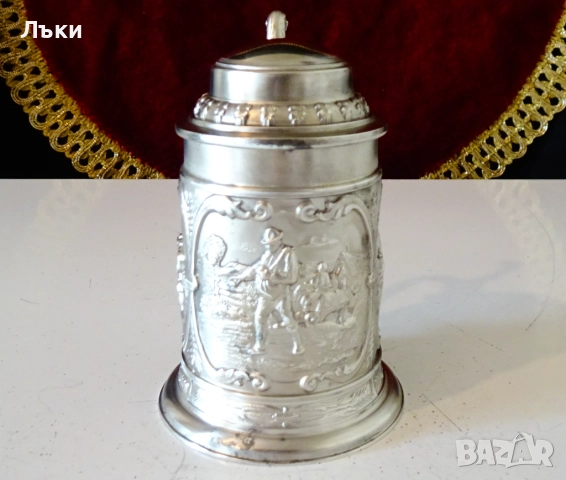 Калаена халба с картини Оран,Сеитба,Жътва. , снимка 3 - Антикварни и старинни предмети - 52203706