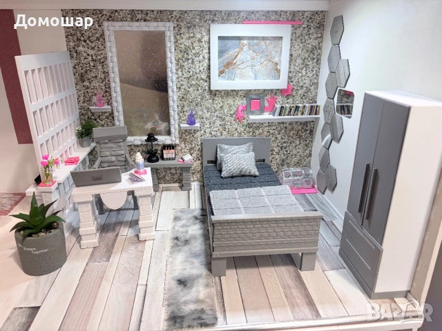 Барби къща ръчно изработена Авторки проект, снимка 3 - Кукли - 53101952