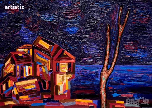 Генко Генков, живописен морски пейзаж от Несебър, снимка 2 - Картини - 54207957