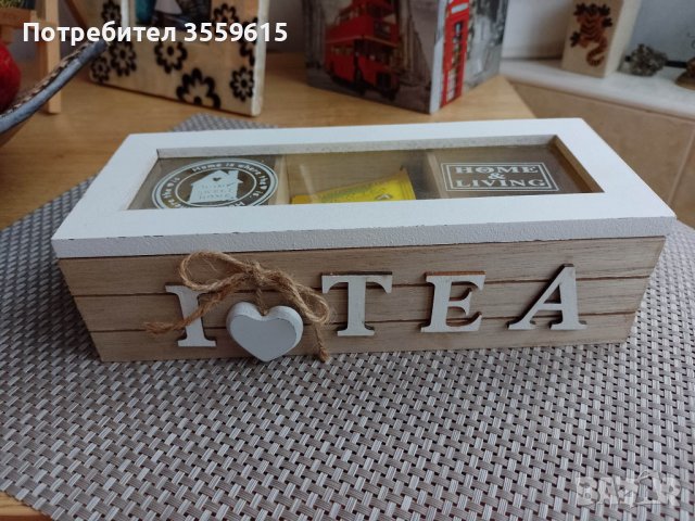 дървена ретро кутия за чай от ХОЛАНДИЯ 