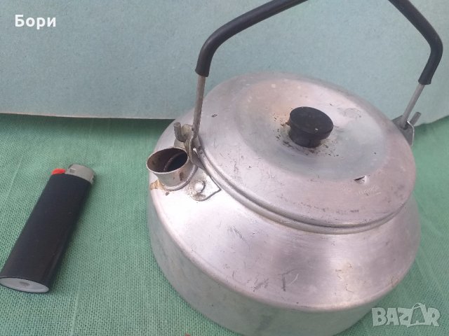Алуминиев малък туристически чайник, снимка 3 - Газови котлони - 32089288