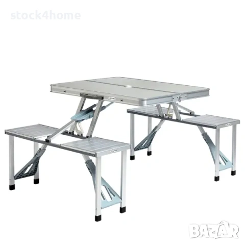 Сгъваема маса за къмпинг със столове тип куфар, Алуминиеви, снимка 6 - Къмпинг мебели - 53877694