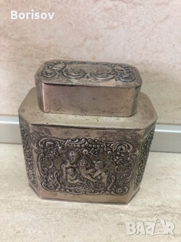 Антична сребърна кутия за чай, снимка 1 - Антикварни и старинни предмети - 32196454