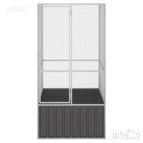 vidaXL Клетка за птици антрацит 111x107x211,5 см поцинкована стомана, снимка 2 - За птици - 56146331