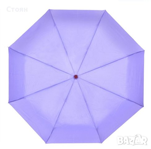 Автоматичен лилав чадър за дъжд с метална дръжка 32 см