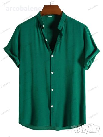 Мъжка модна модерна ежедневна риза с къс ръкав и яка, 7цвята - 023, снимка 5 - Ризи - 40847586