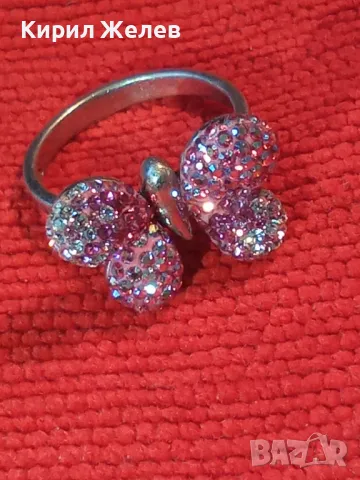 СКЪПОЦЕНЕН СРЕБЪРЕН ПРЪСТЕН ПЕПЕРУДА СРЕБРО 925 с РОЗОВ ЕМАЙЛ и РАЗНОЦВЕТНИ КАМЪНИ 47981, снимка 12 - Пръстени - 50024447