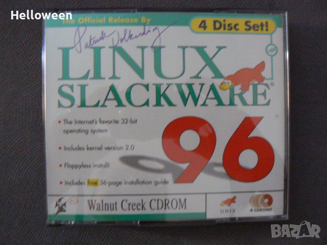 LINUX Slackware 96 - 4 Disc Set, Made in USA - нов