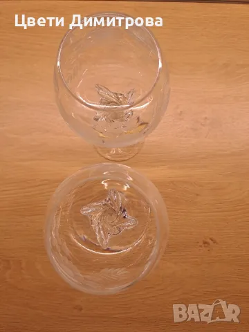 Кристални чаши за вино, снимка 2 - Антикварни и старинни предмети - 48933444